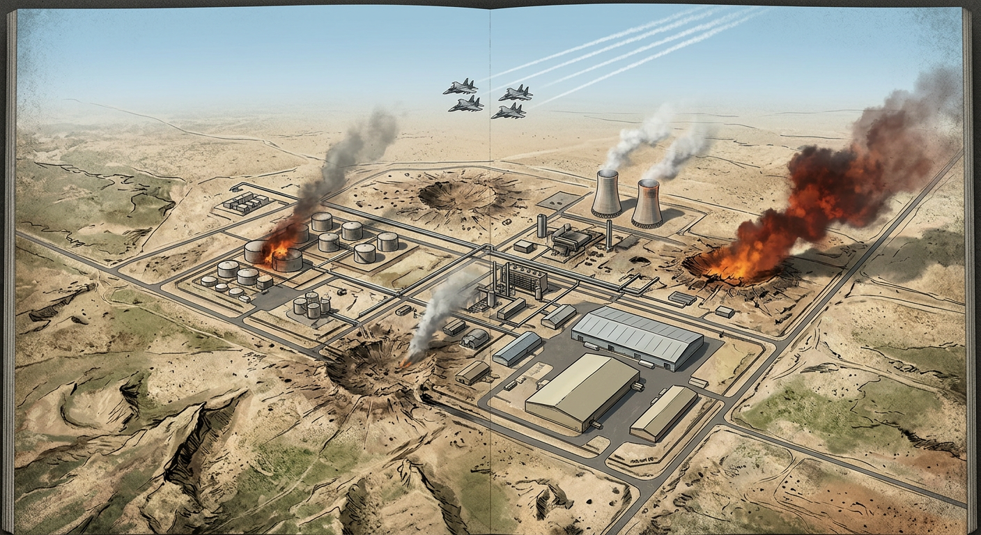 伊朗核设施遭打击后的卫星图像